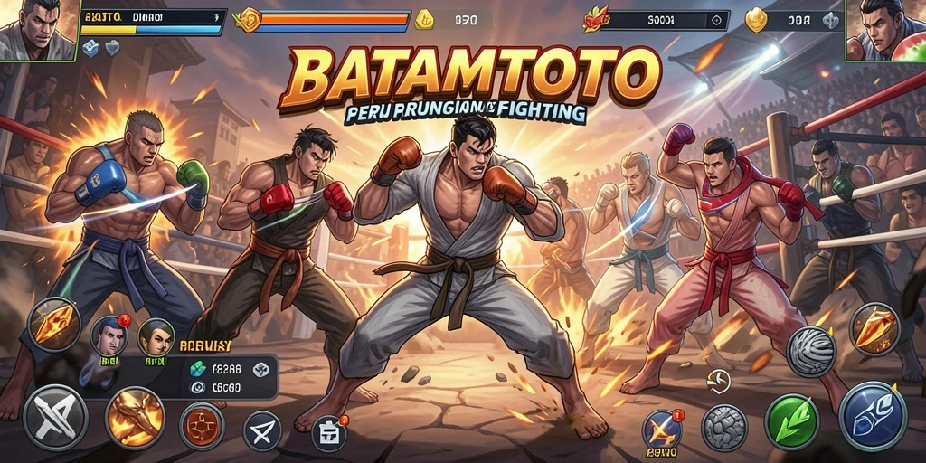Tampilan screenshot <strong>BATAMTOTO</strong> menampilkan pertarungan epik antara dua karakter.