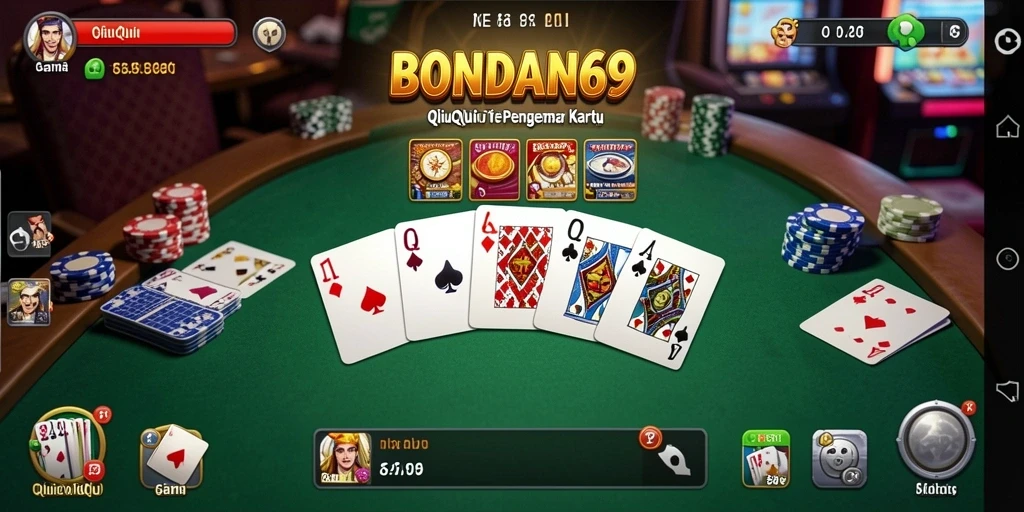 Tampilan gameplay menegangkan dalam BONDAN69 saat bermain QiuQiu.
