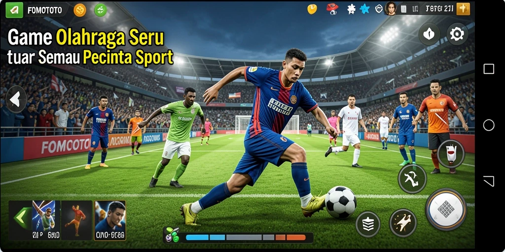 Tampilan gameplay menarik dalam FOMOTOTO dengan berbagai olahraga.