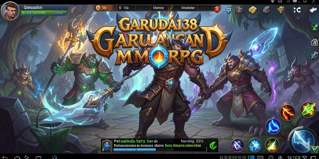 Screenshot utama GARUDA138 menunjukkan aksi epic dalam gameplay MMORPG.