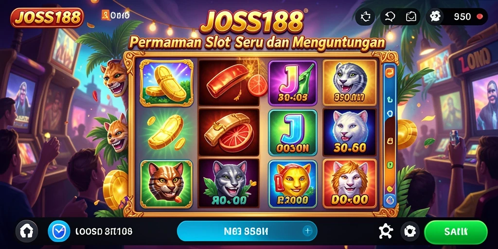 Screenshot gameplay JOSS188 menampilkan berbagai tema slot yang menarik.