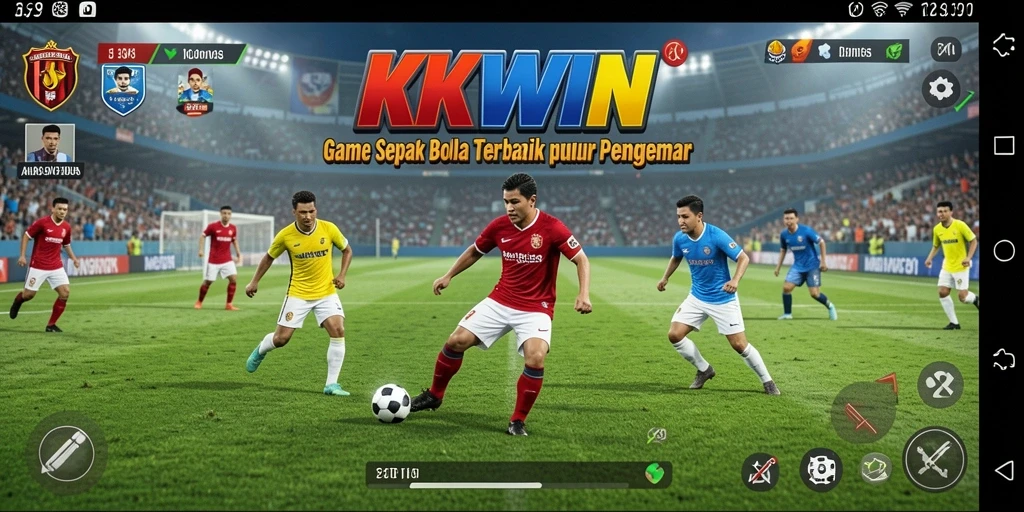 Tampilan screenshot utama <strong>KKWIN</strong> menampilkan gameplay yang mendebarkan dalam sepak bola.
