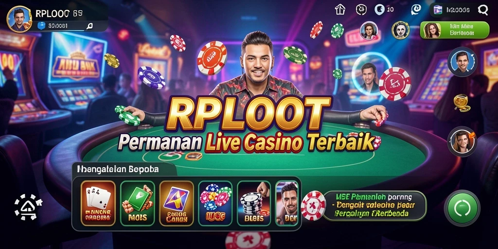 Tampilan gameplay RPLOOT dengan dealer live yang interaktif.