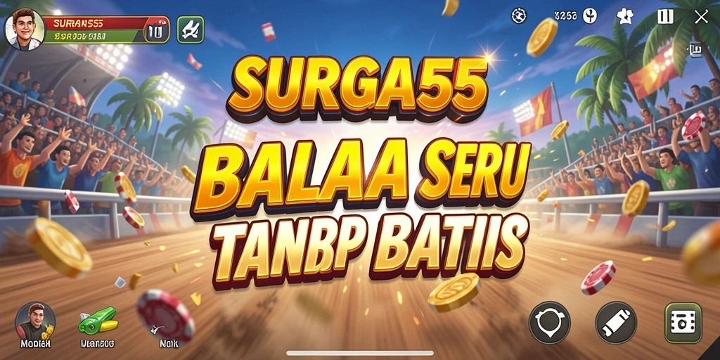 Tampilan gameplay SURGA55 dengan aksi balap yang mendebarkan.