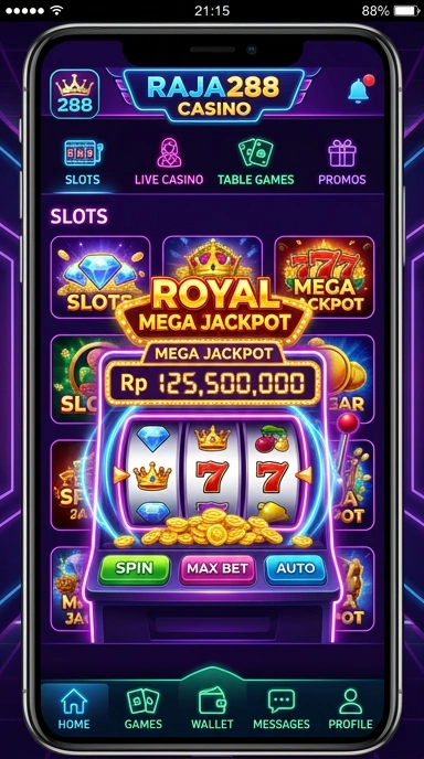 Tangkapan layar antarmuka utama raja288 di perangkat Android.